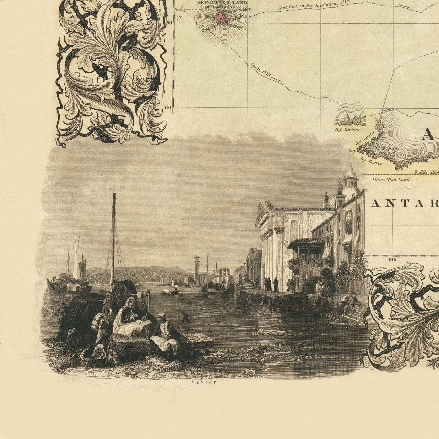 detail of the map from the bottom left corner