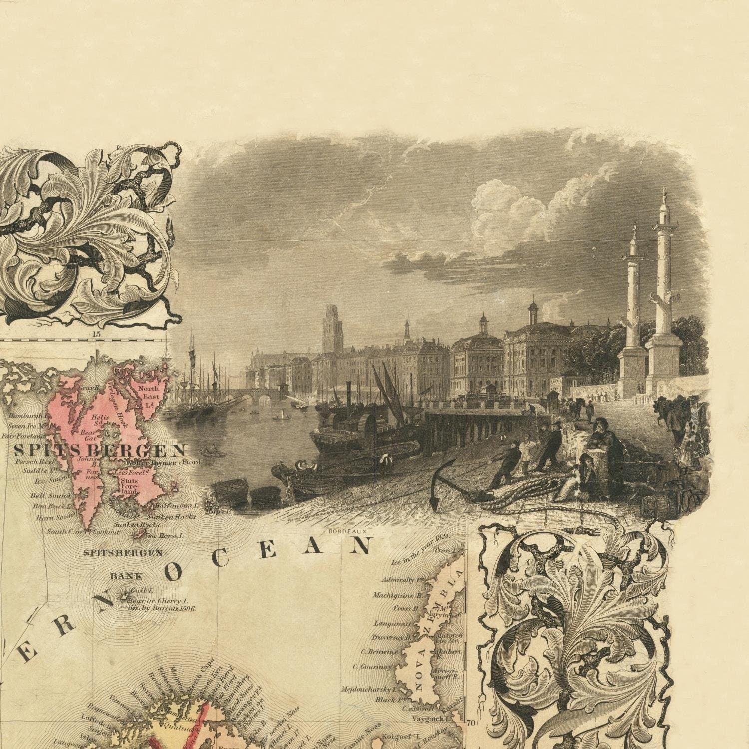 detail of the map from the top right corner