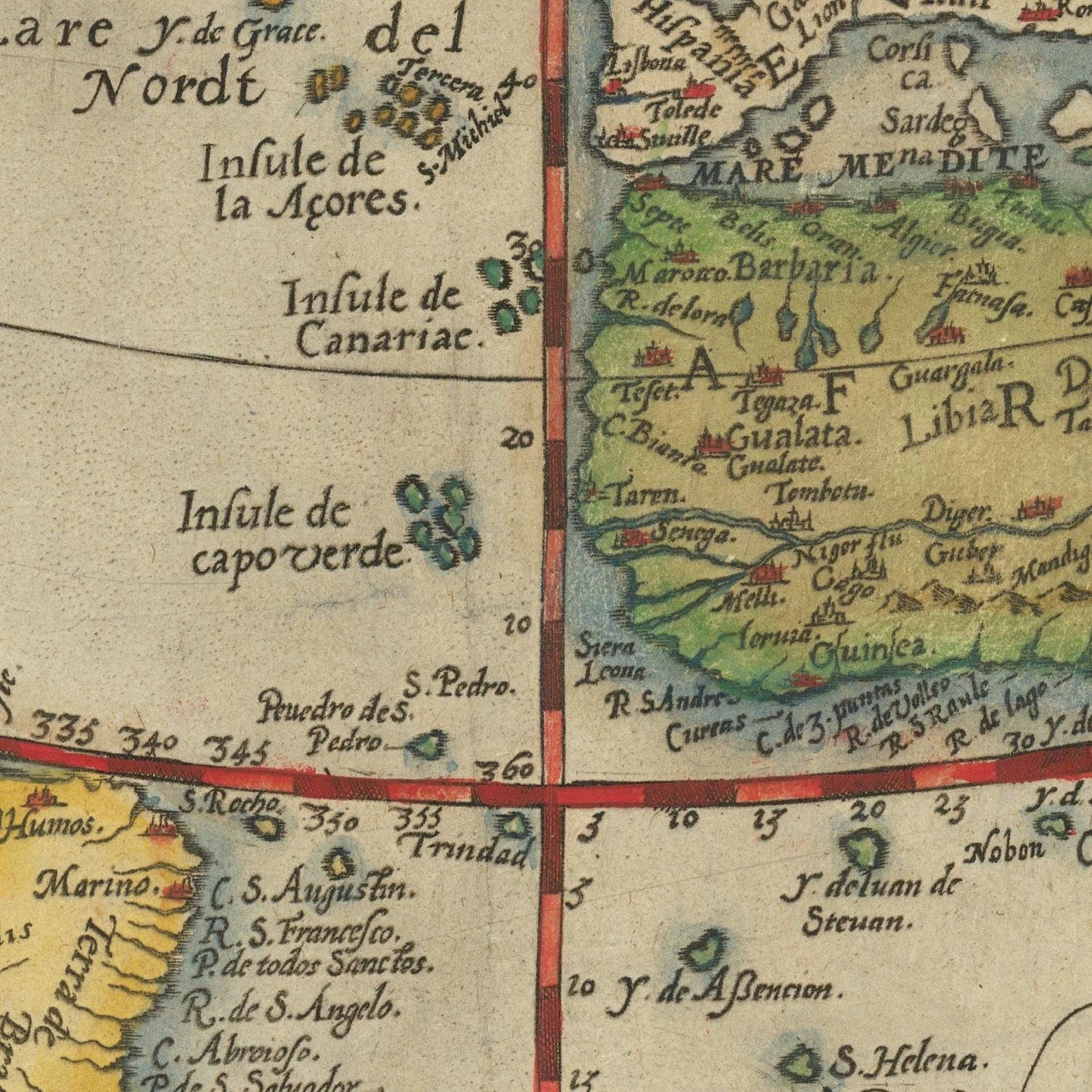 detail of the map from the centre 