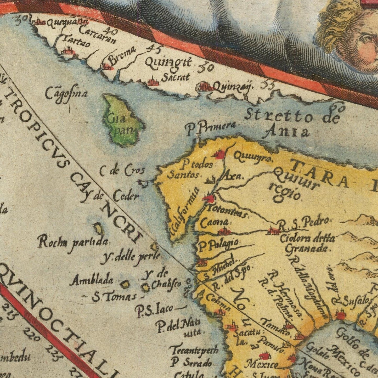 detail of the map from the centre left