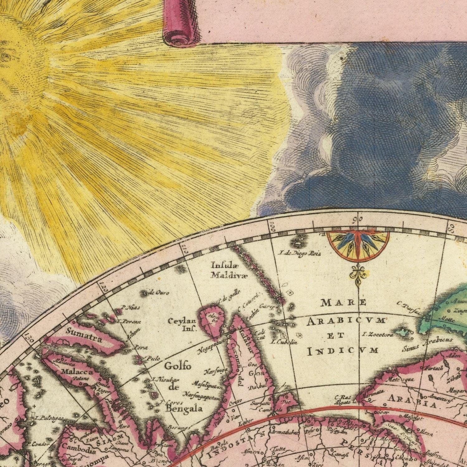 detail of the map from the centre left