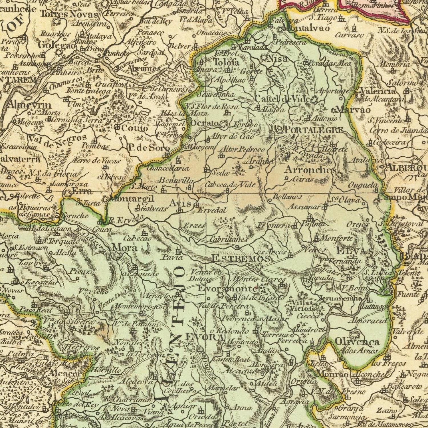 detail of the map from the centre 