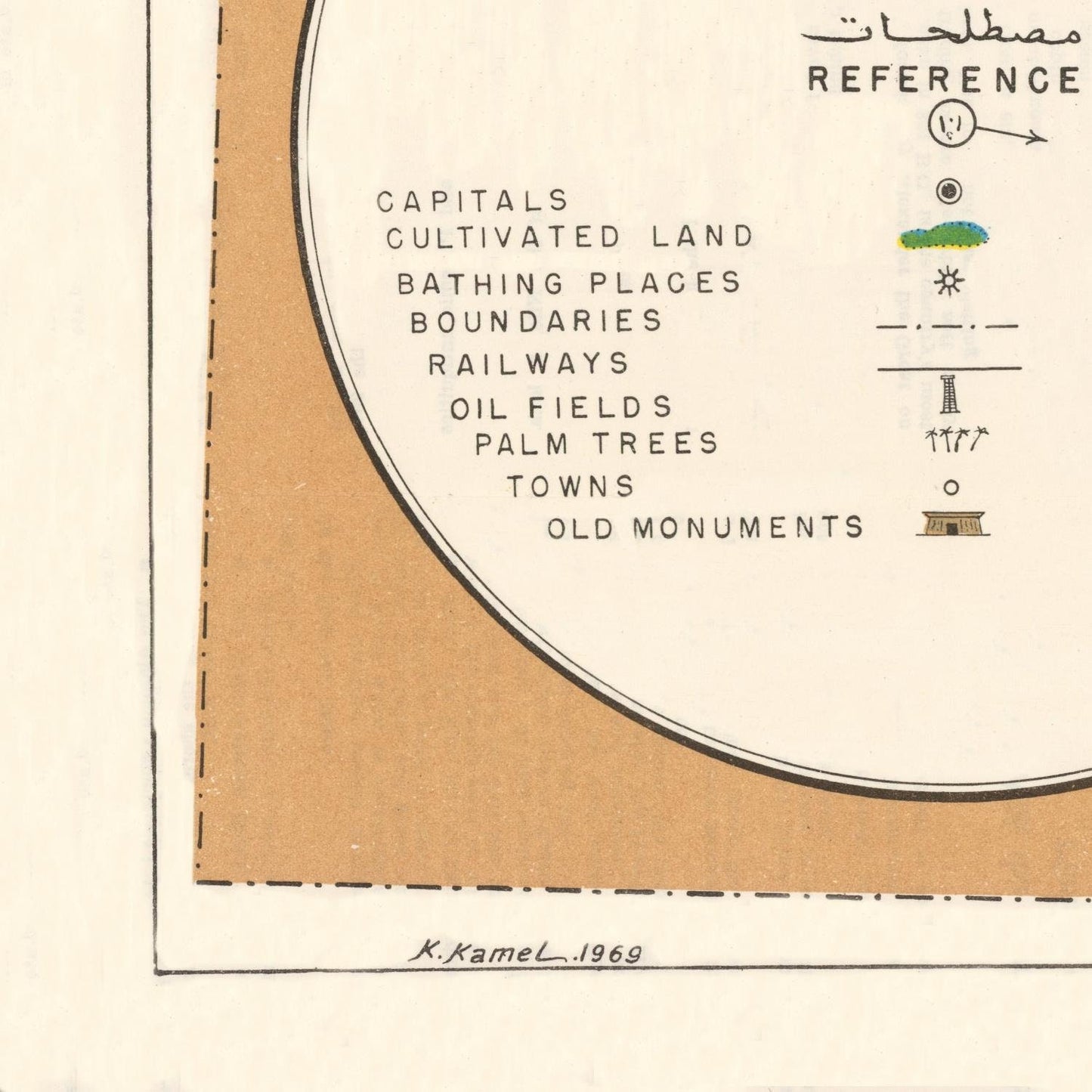 detail of the map from the bottom left corner