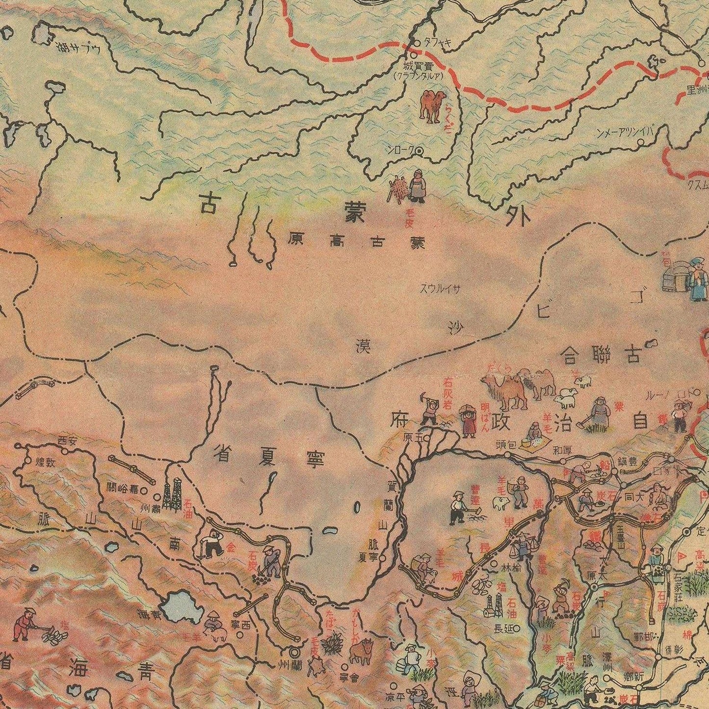 detail of the map from the centre left