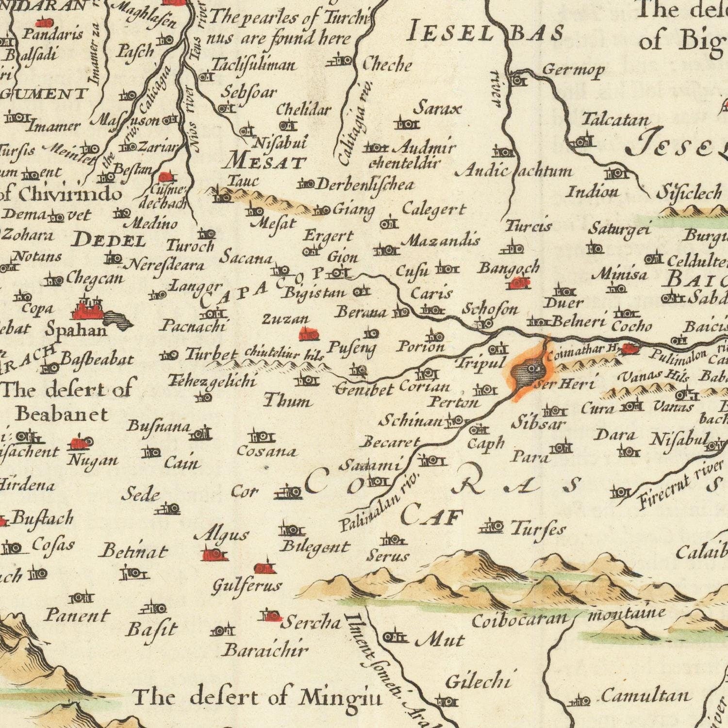 detail of the map from the centre 