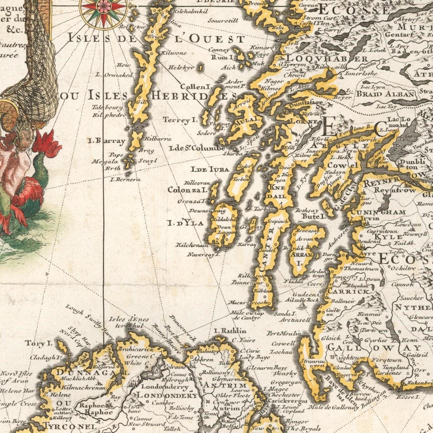 detail of the map from the centre left