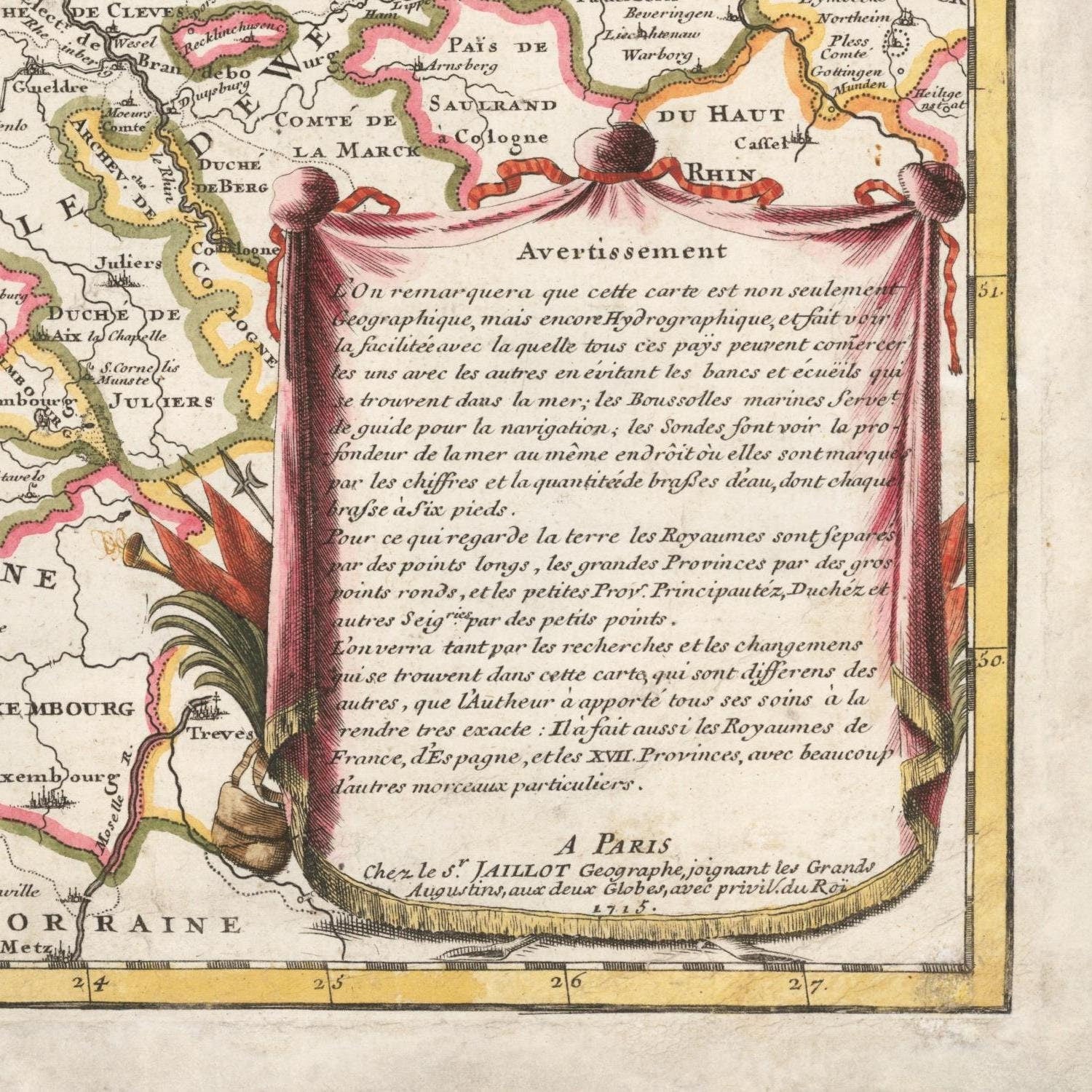 detail of the map from the bottom right corner