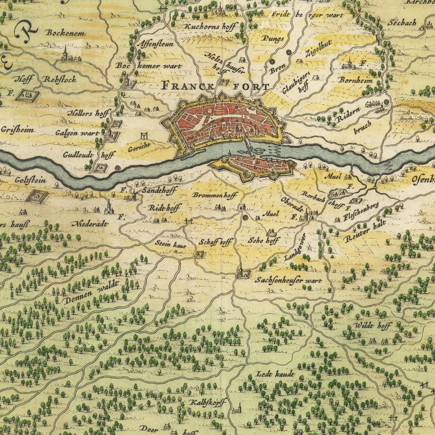 detail of the map from the centre 