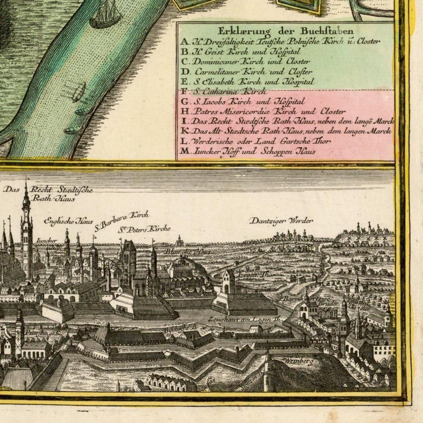 detail of the map from the bottom right corner