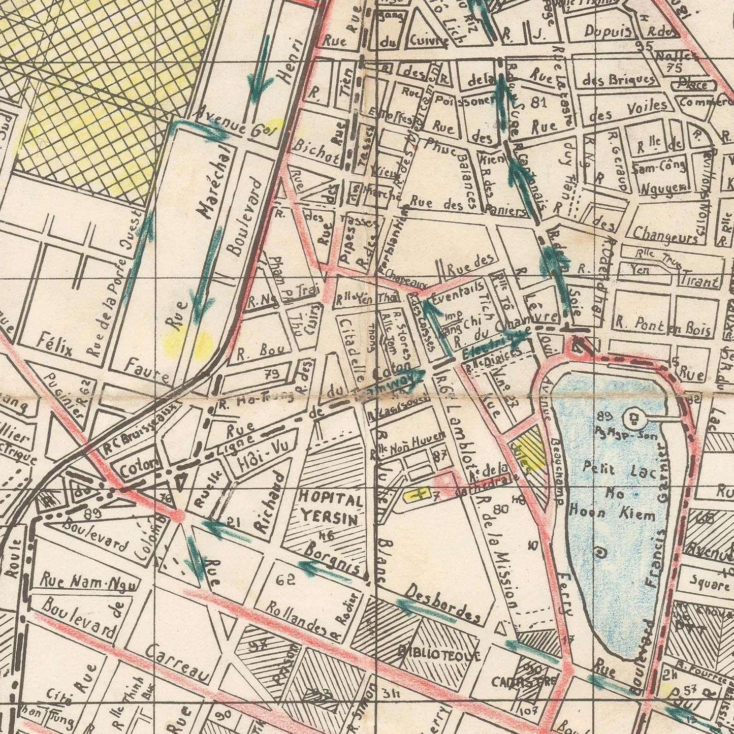 detail of the map from the centre 