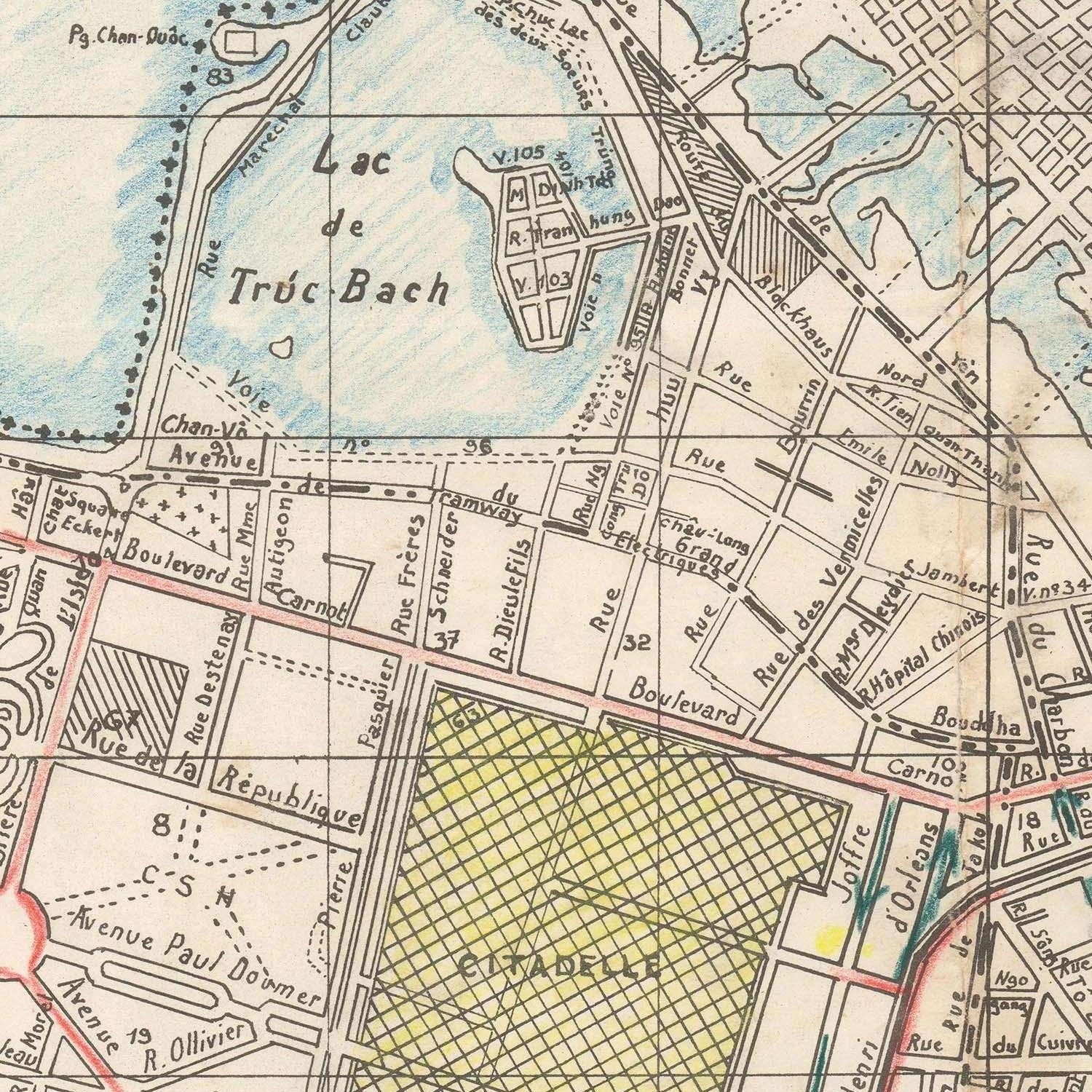 detail of the map from the centre left