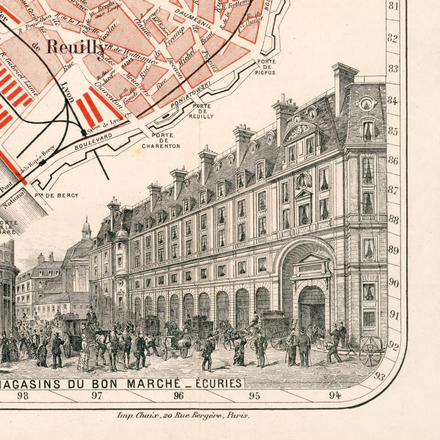 detail of the map from the bottom right corner