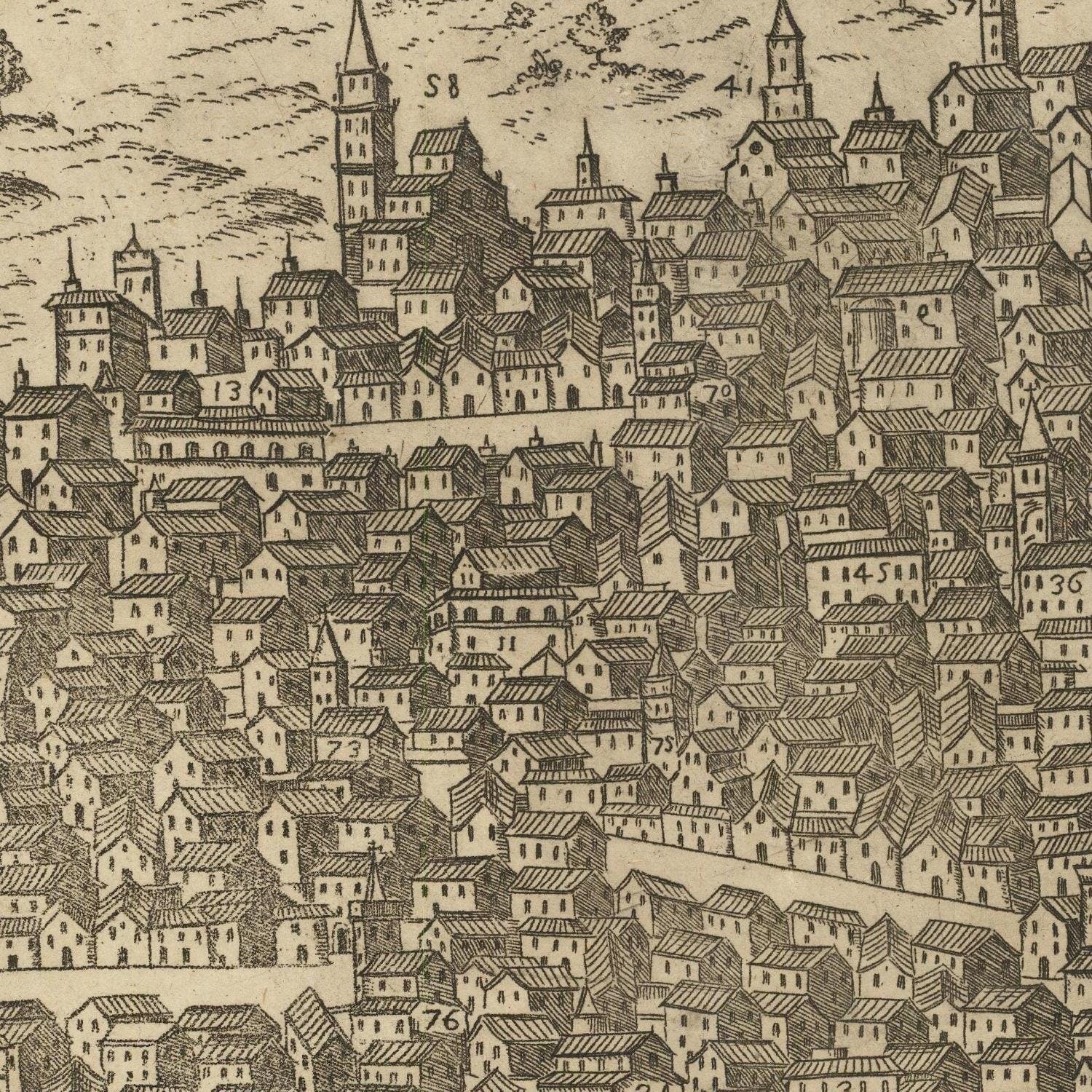 detail of the map from the centre left