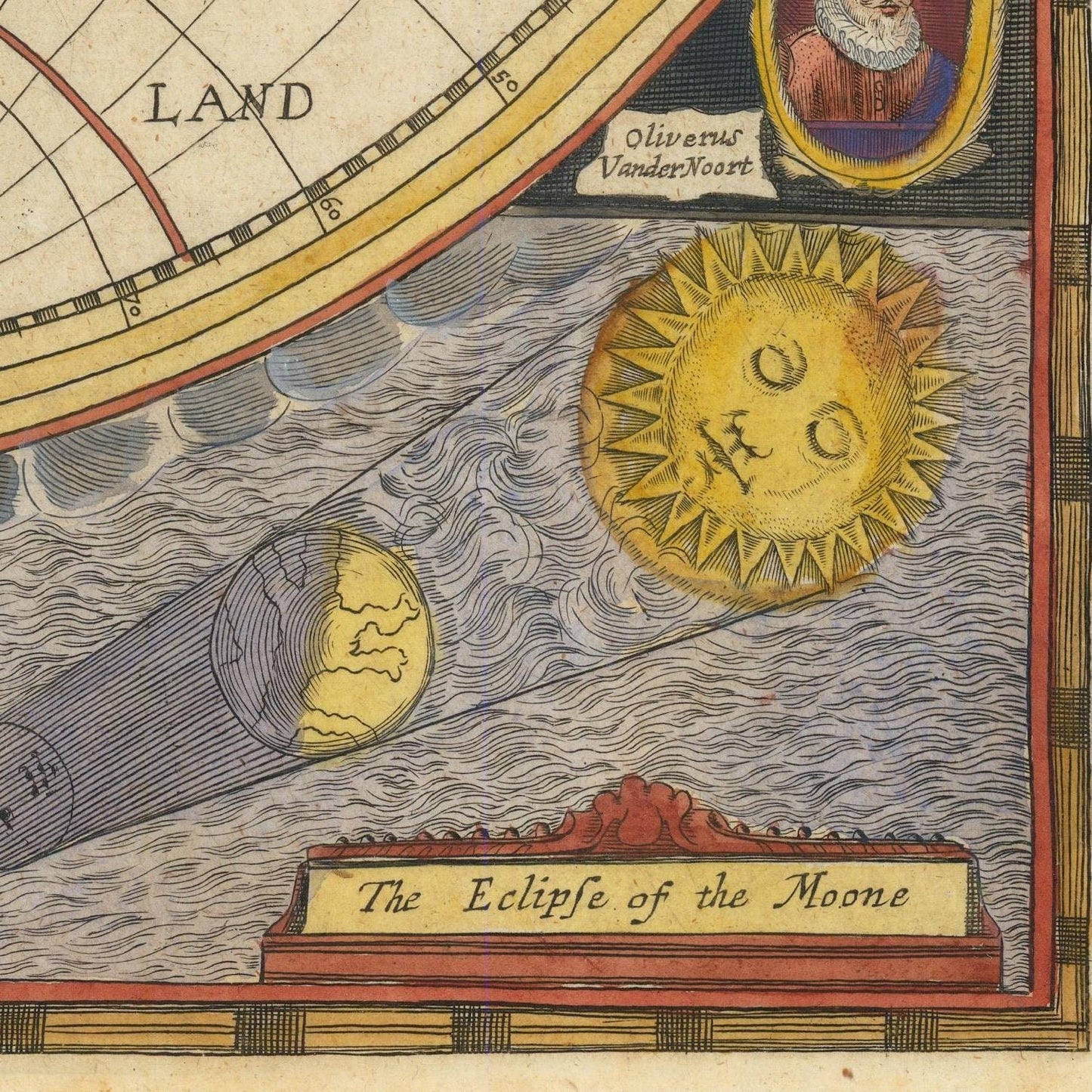 detail of the map from the bottom right corner