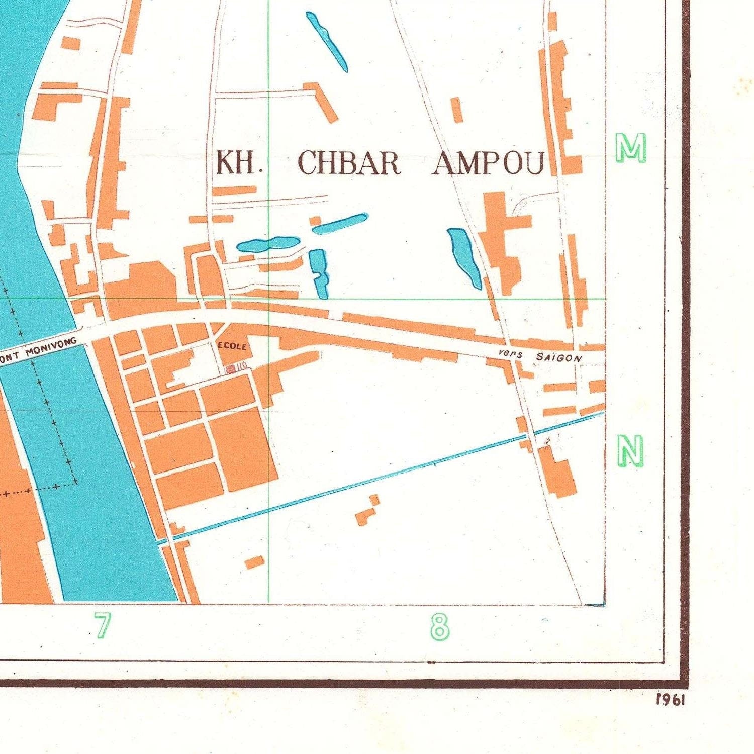 detail of the map from the bottom right corner