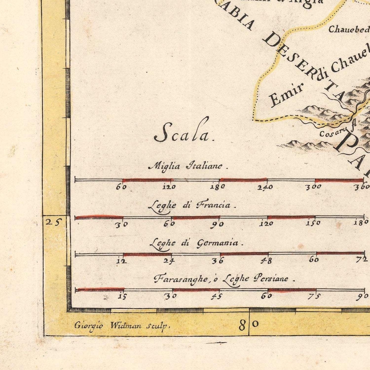 detail of the map from the bottom left corner