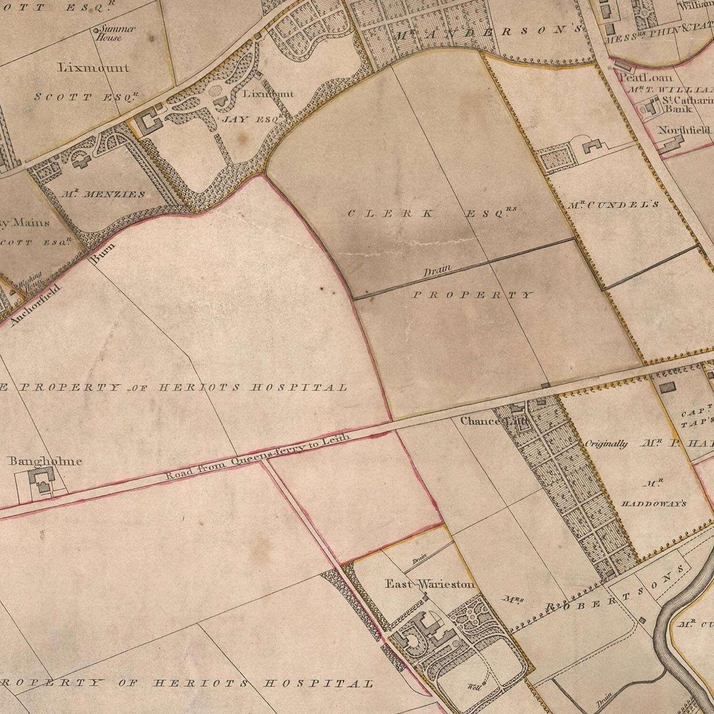 detail of the map from the centre left