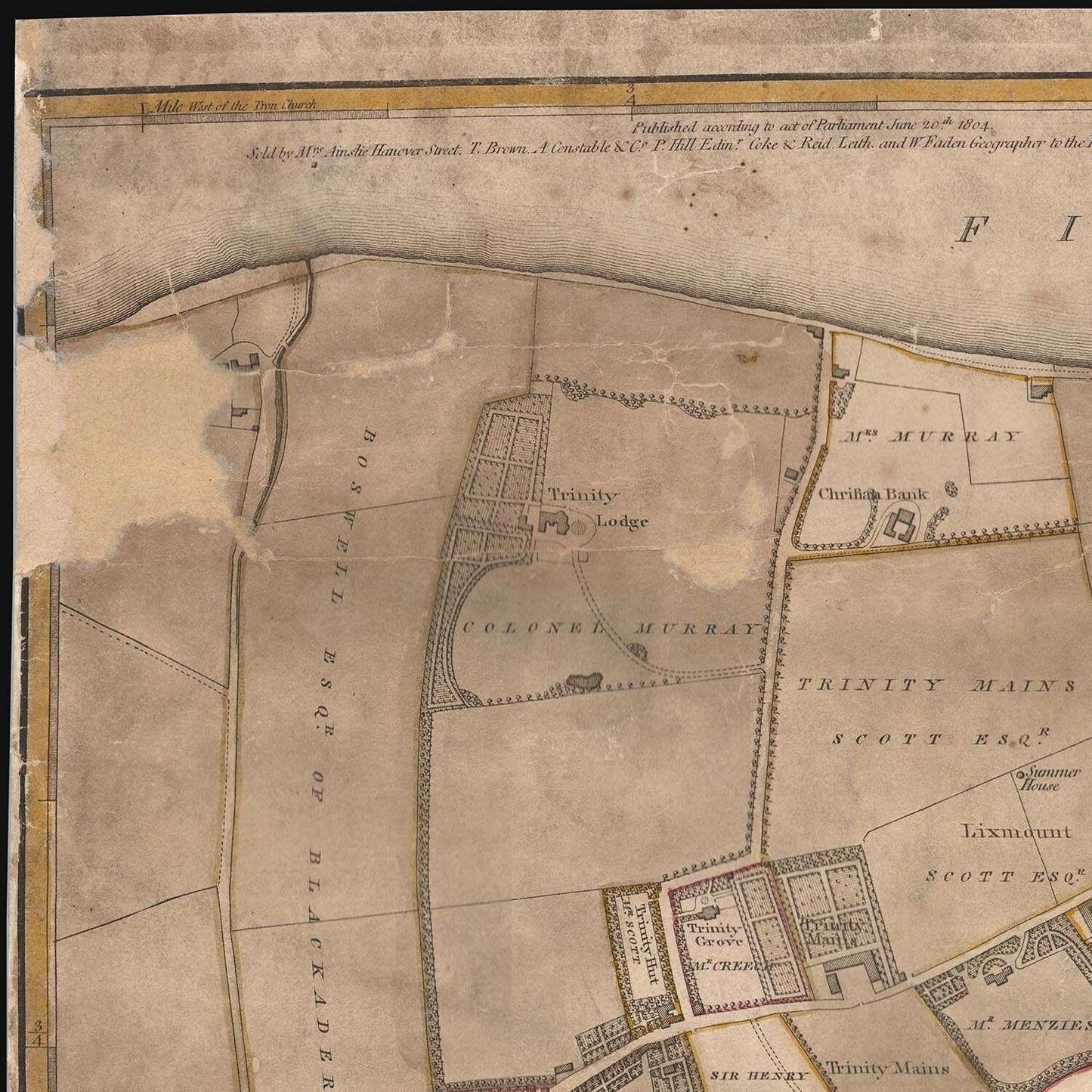 detail of the map from the top left corner