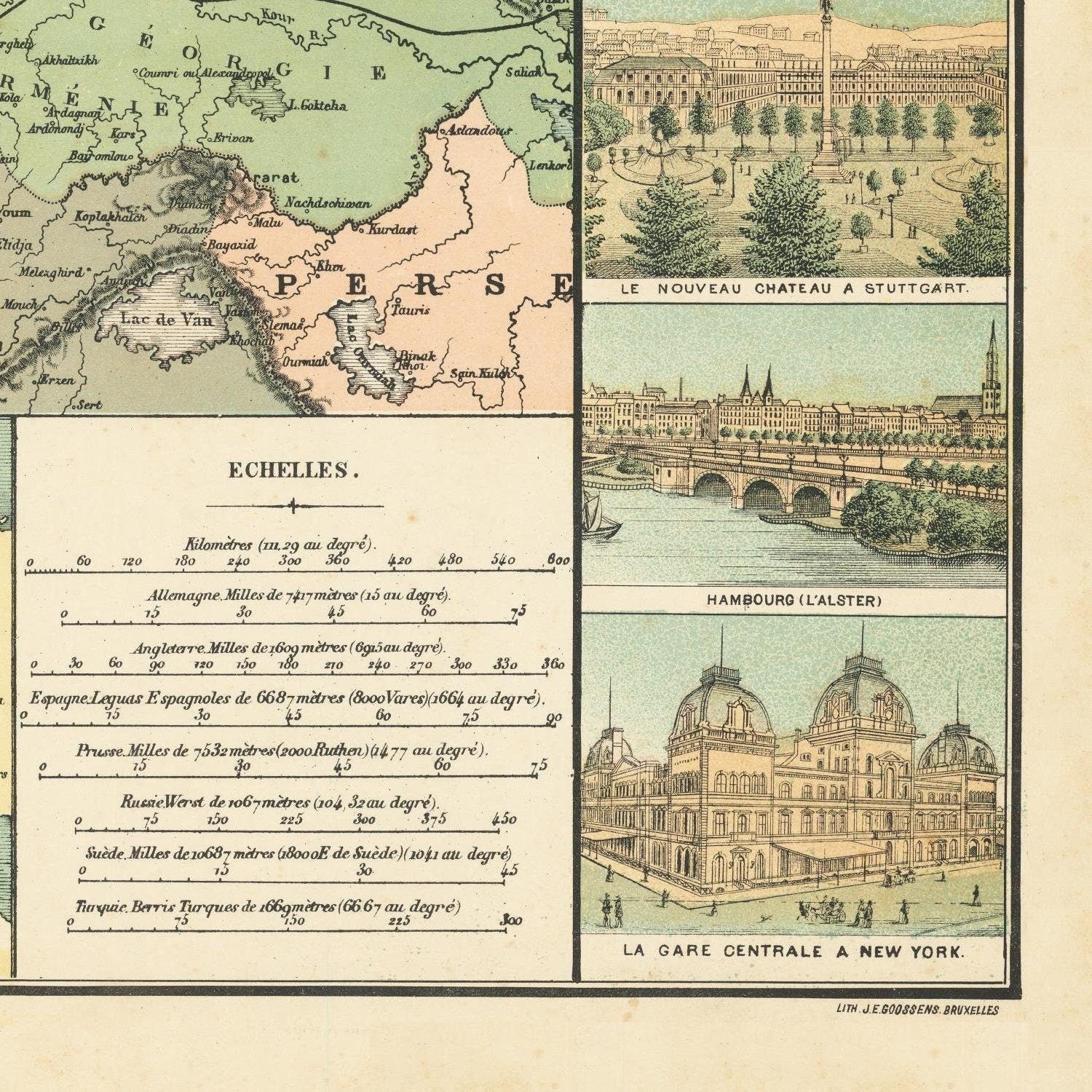 detail of the map from the bottom right corner