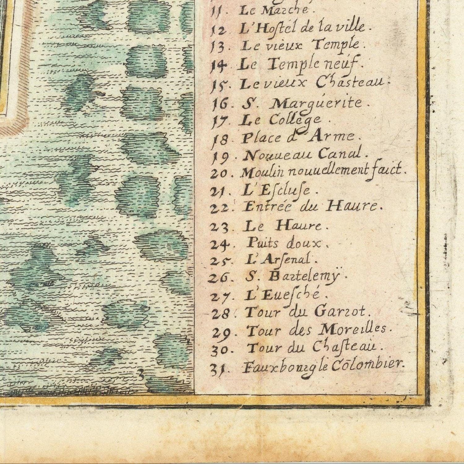 detail of the map from the bottom right corner