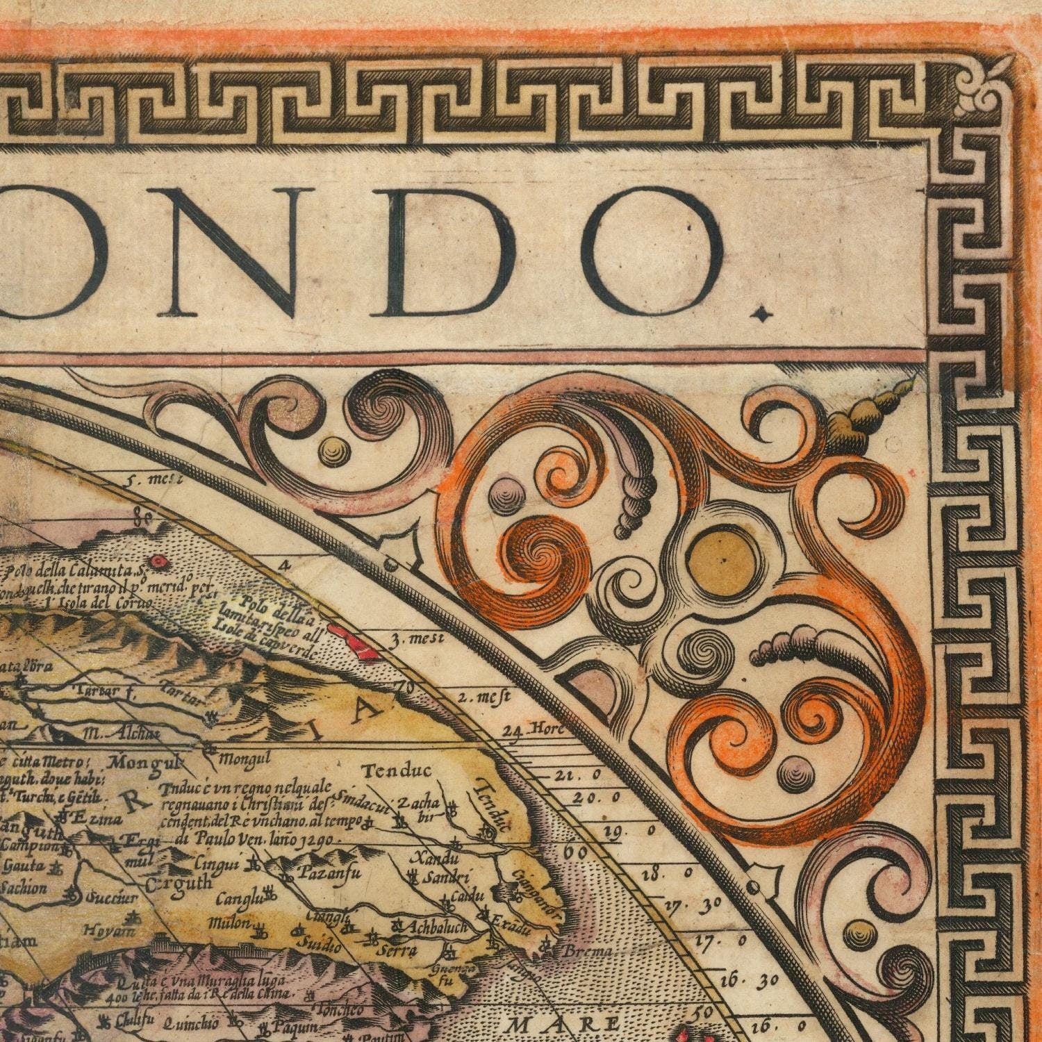 detail of the map from the top right corner