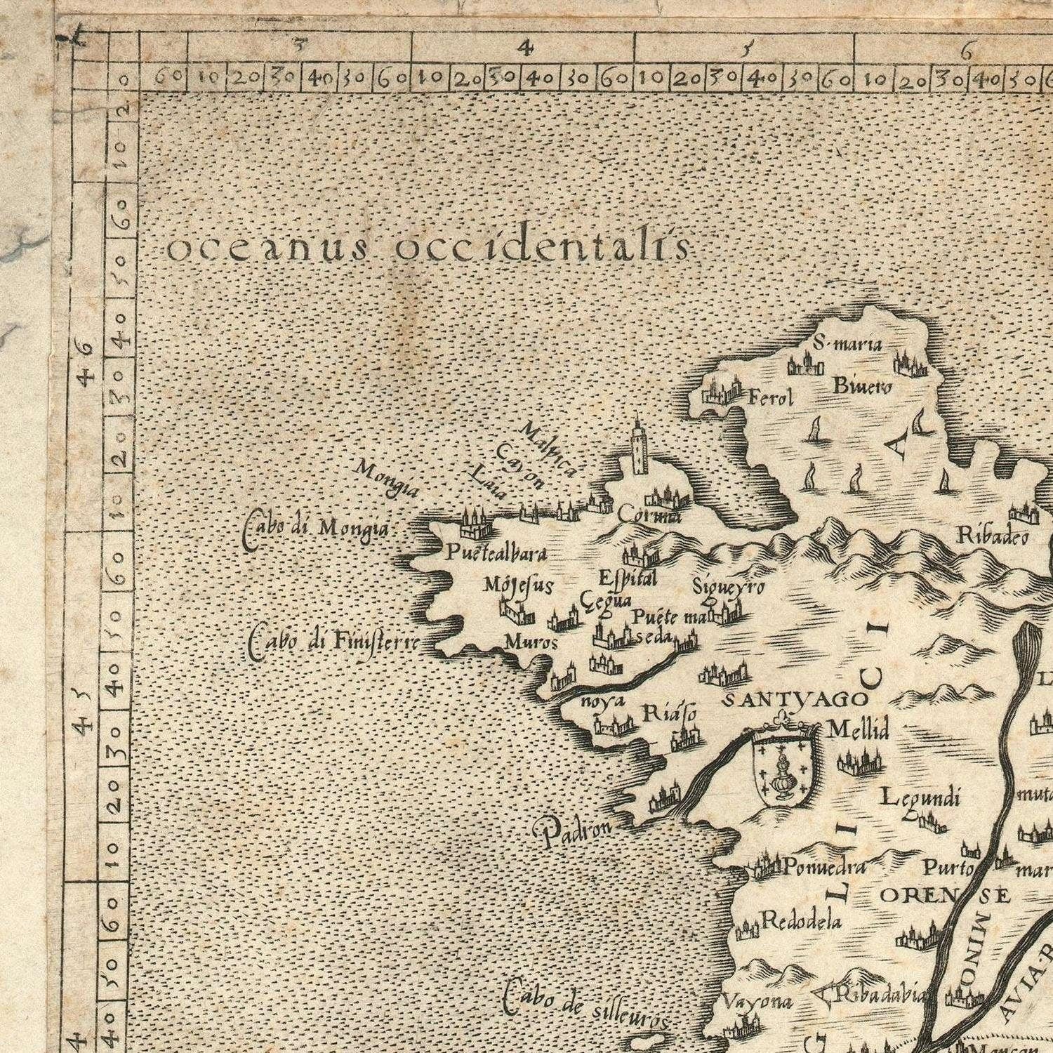 detail of the map from the top left corner