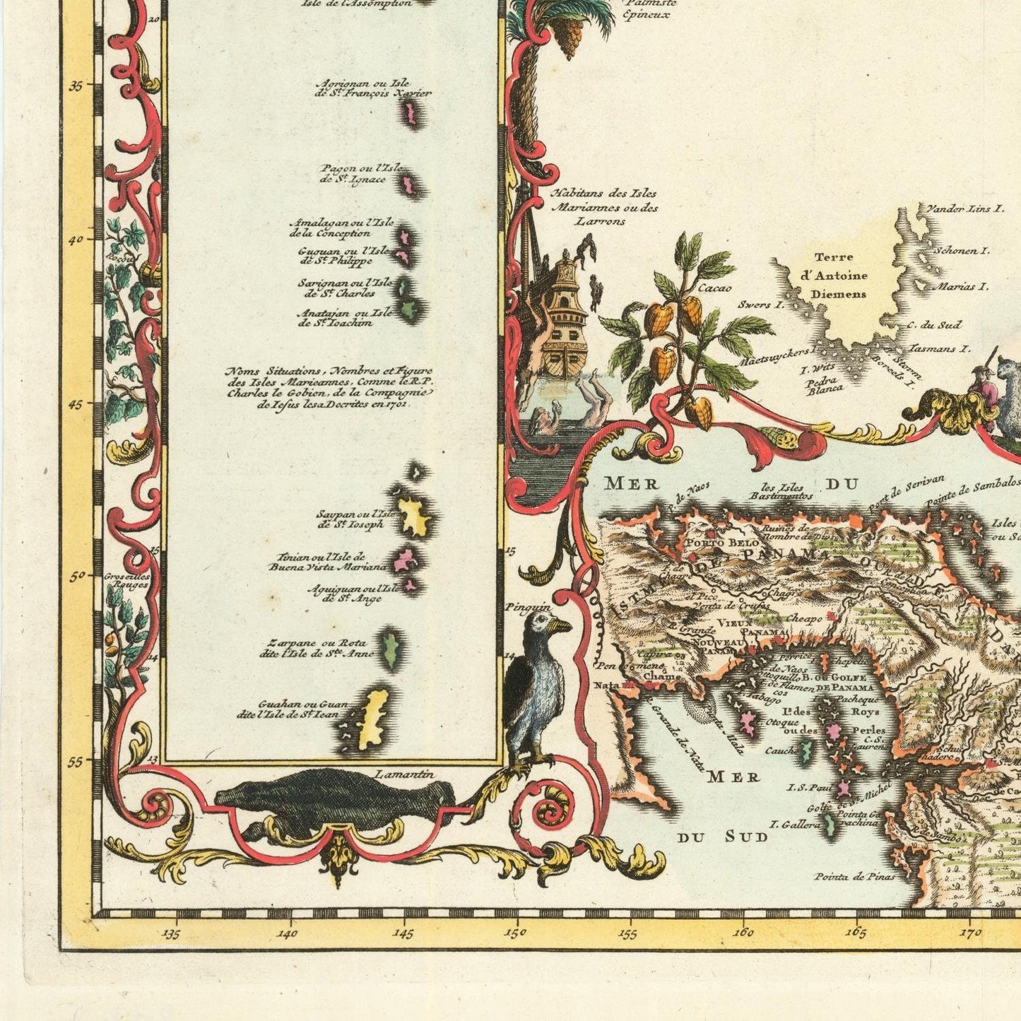 detail of the map from the bottom left corner