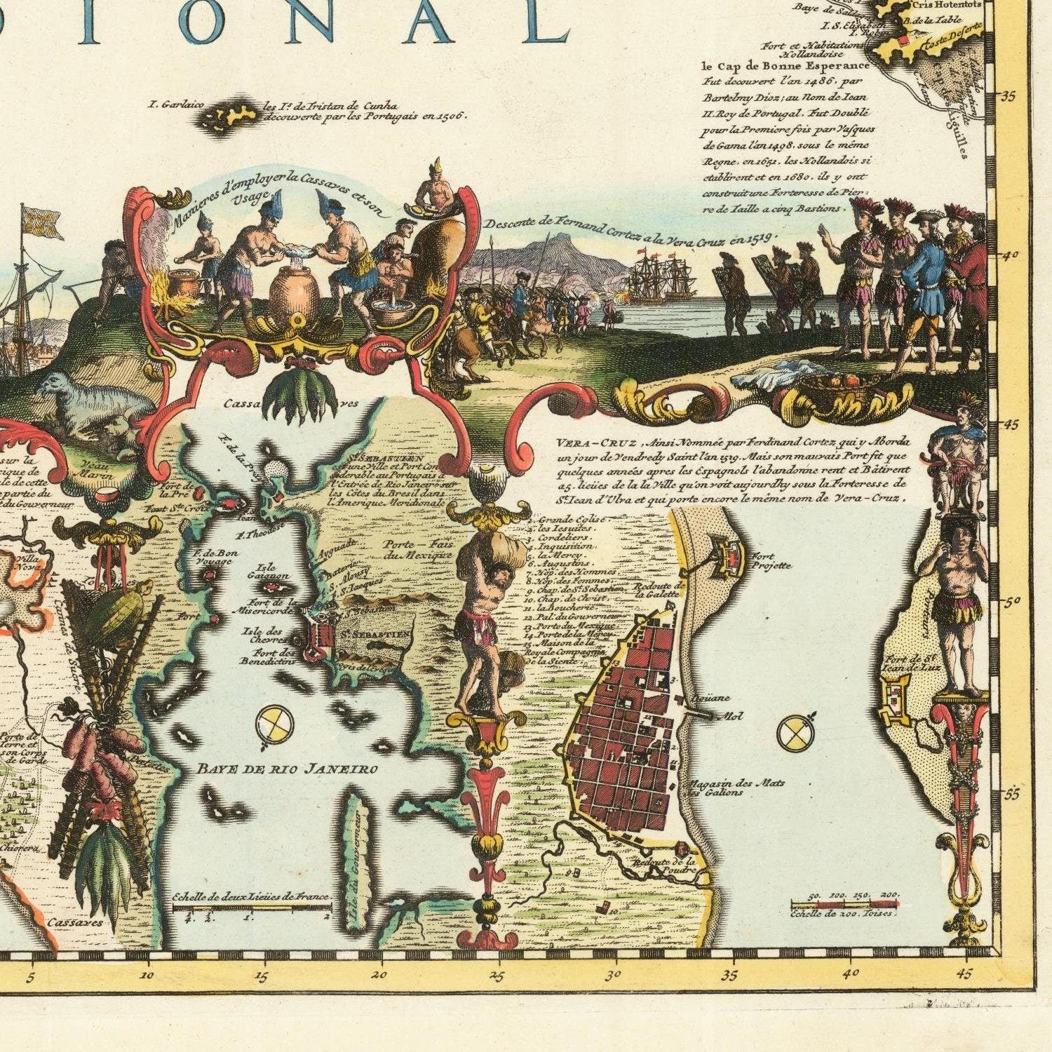 detail of the map from the bottom right corner