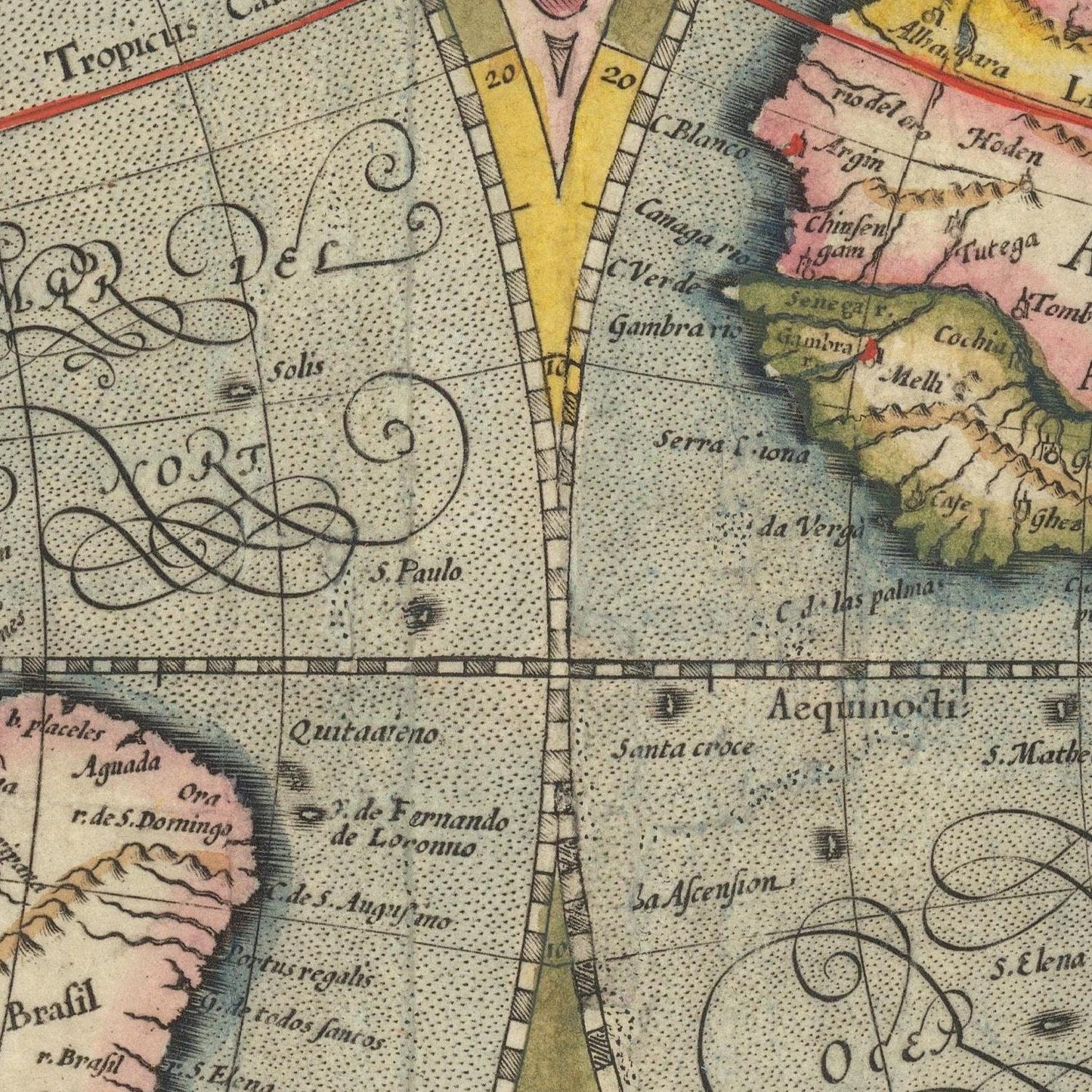 detail of the map from the centre 