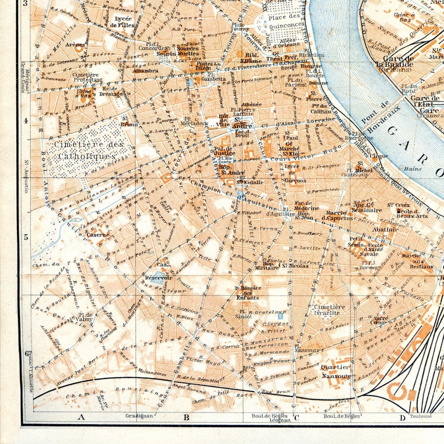 detail of the map from the bottom left corner