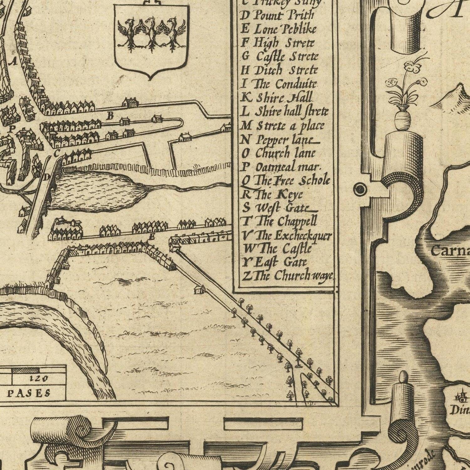 detail of the map from the centre left