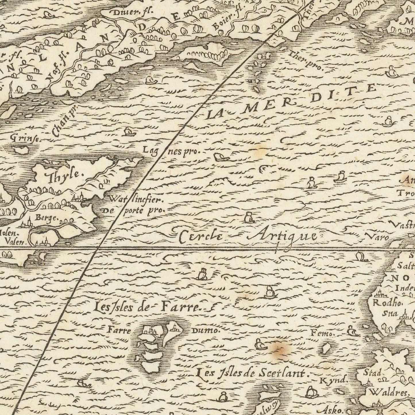 detail of the map from the centre left