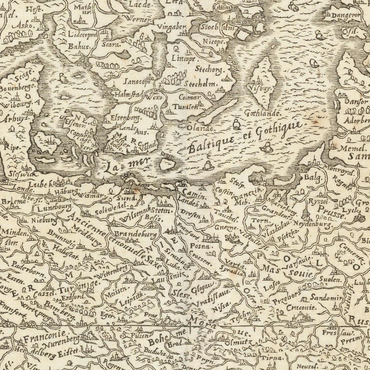 detail of the map from the centre 