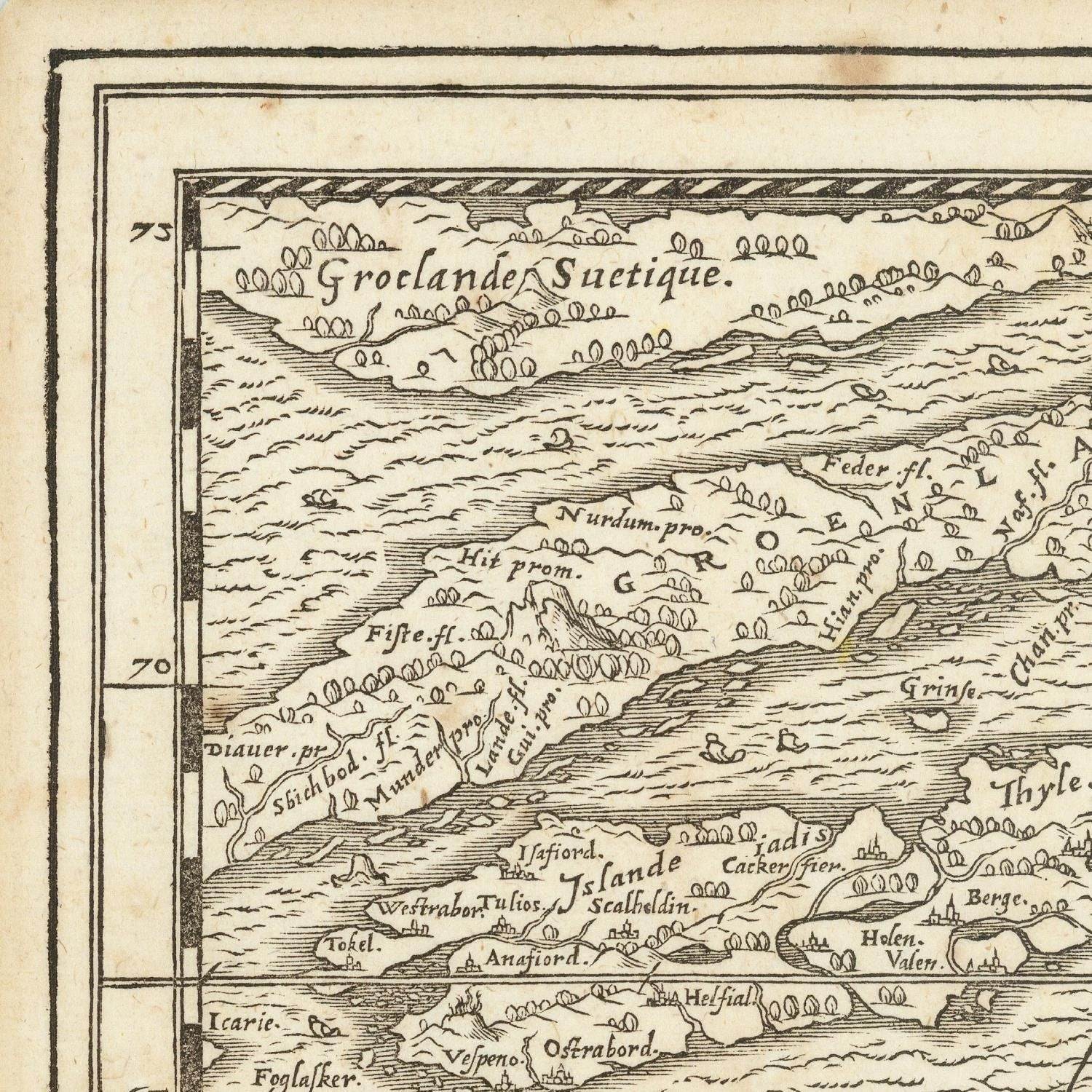 detail of the map from the top left corner