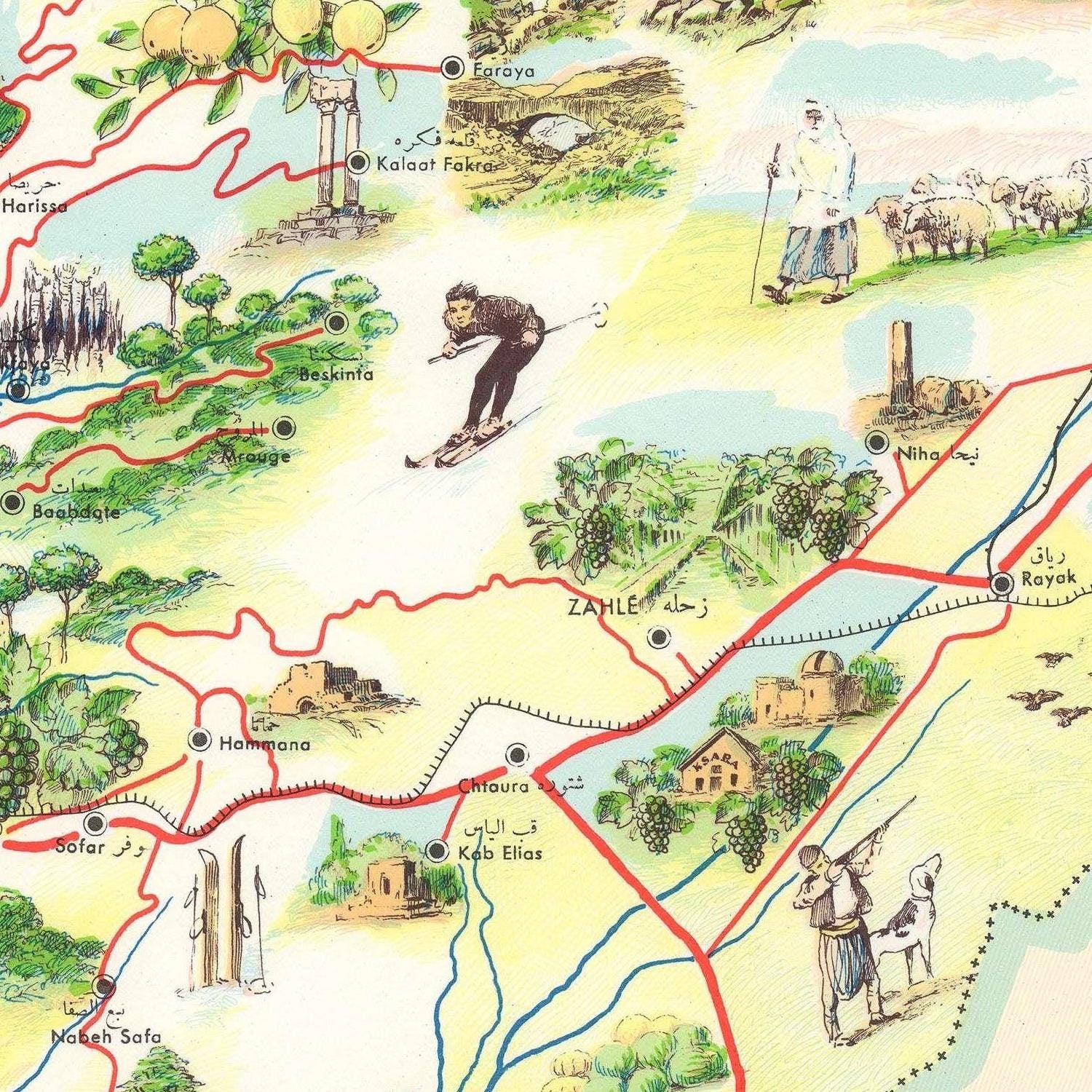 detail of the map from the centre 