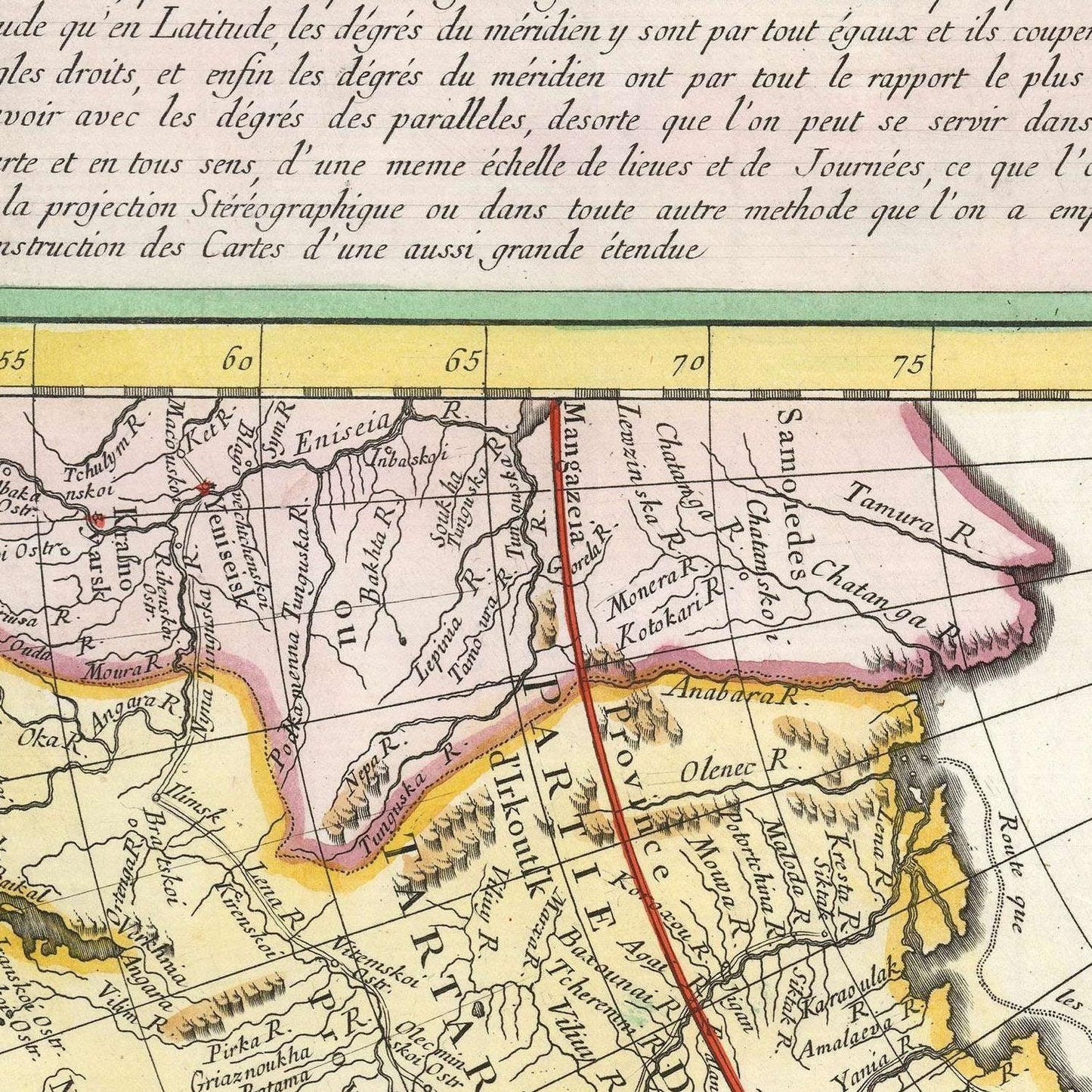 detail of the map from the centre left