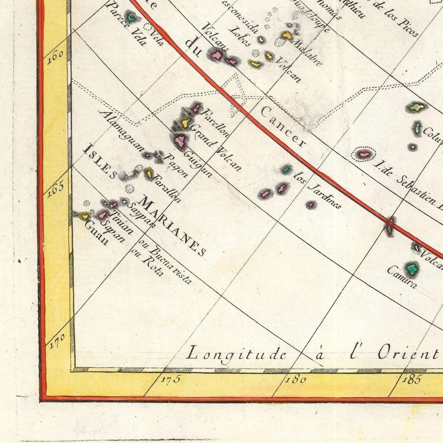 detail of the map from the bottom left corner