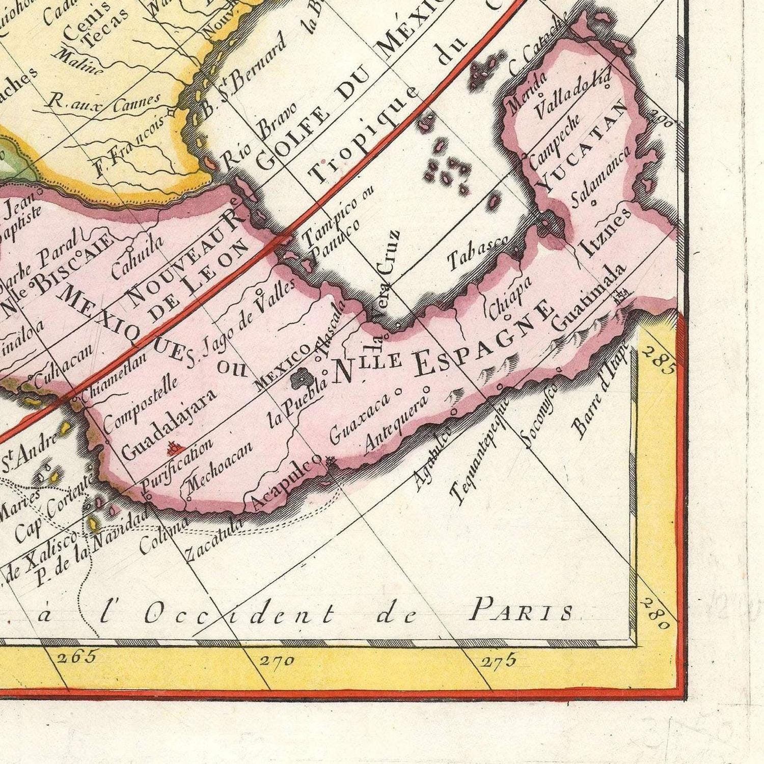 detail of the map from the bottom right corner