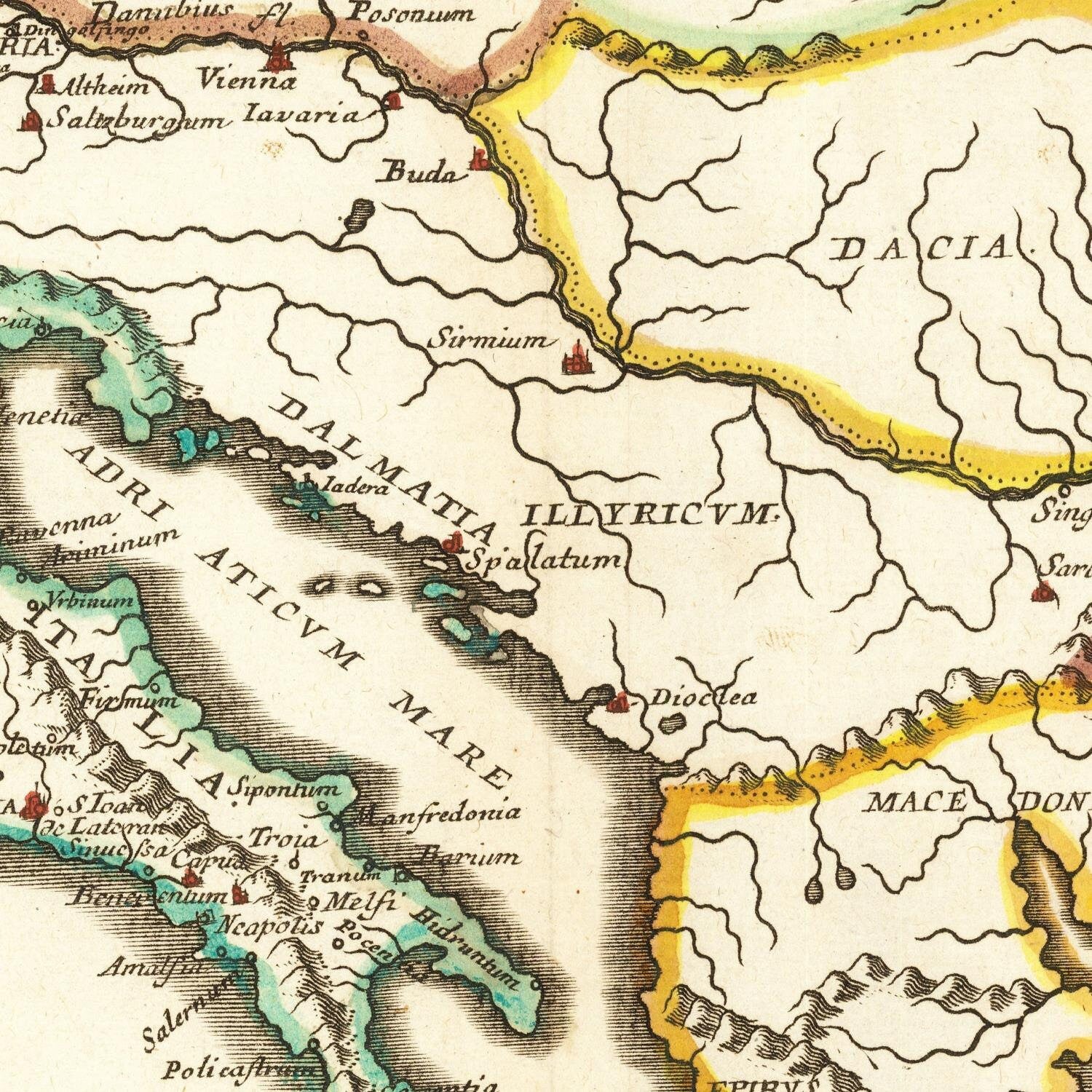 detail of the map from the centre 