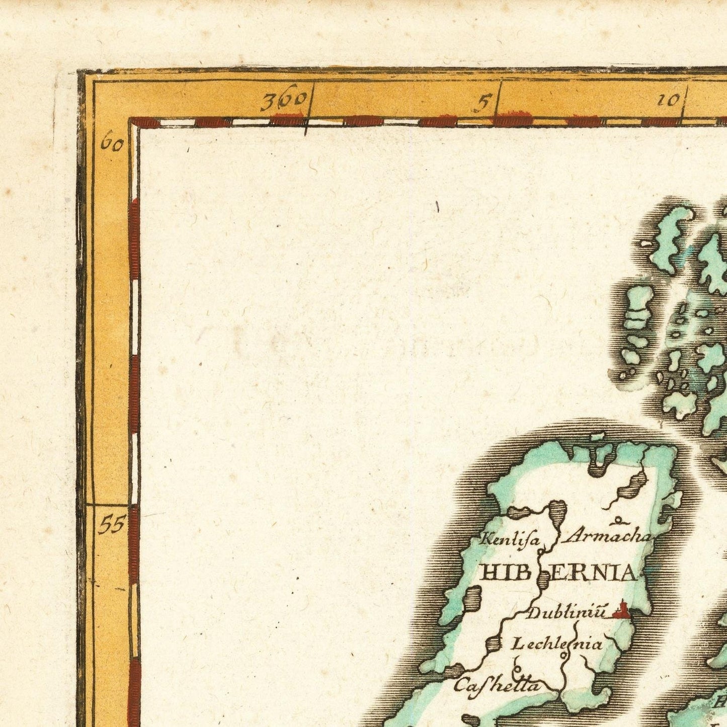 detail of the map from the top left corner