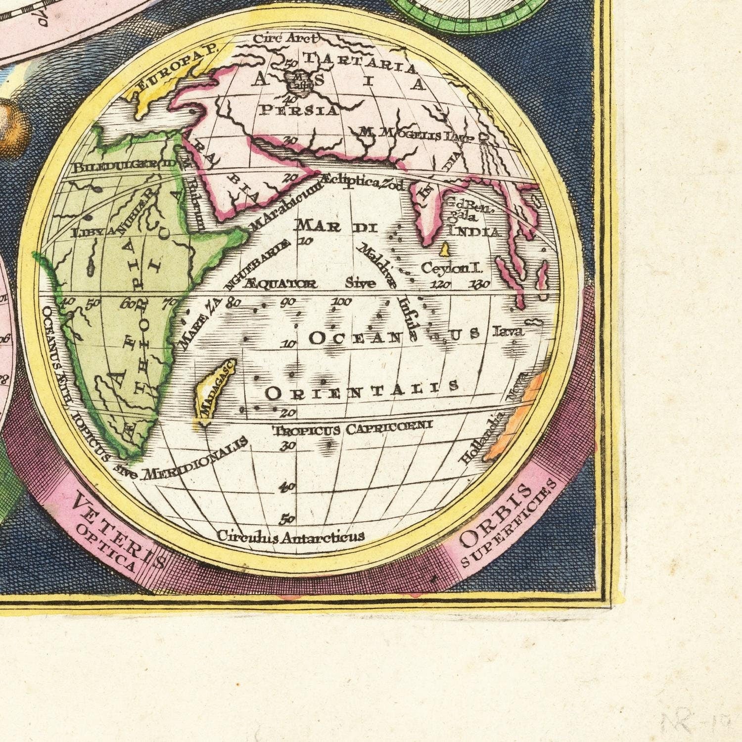 detail of the map from the bottom right corner