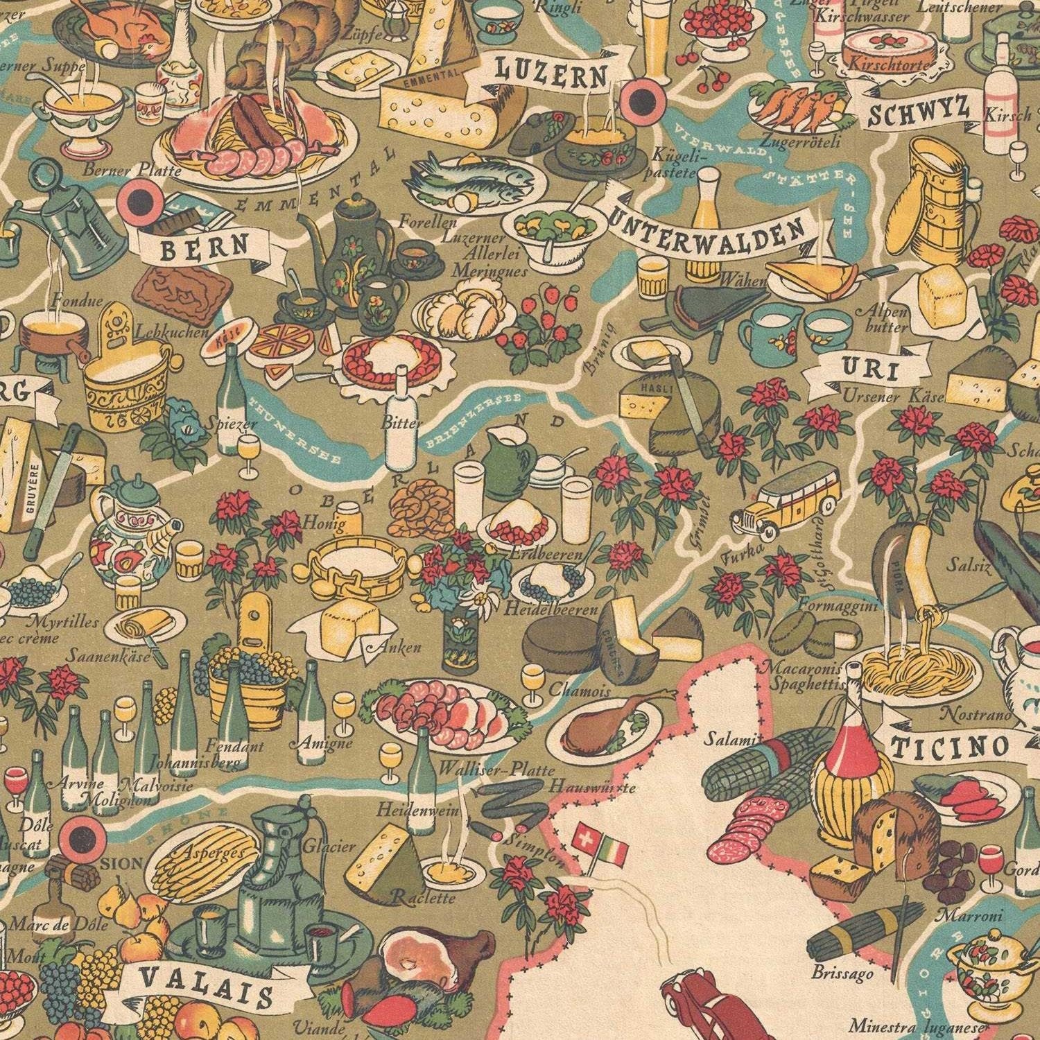 detail of the map from the centre left