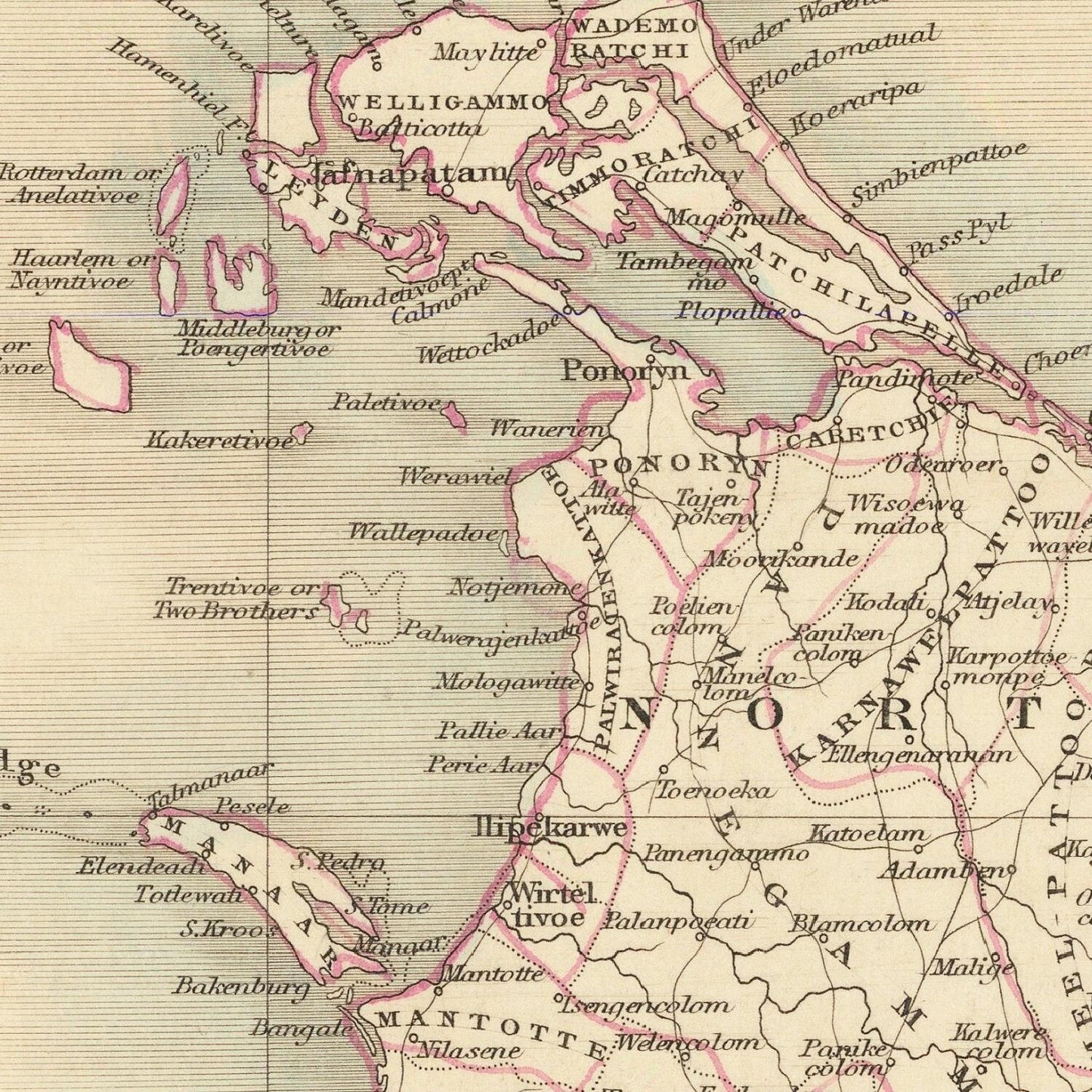 detail of the map from the centre left