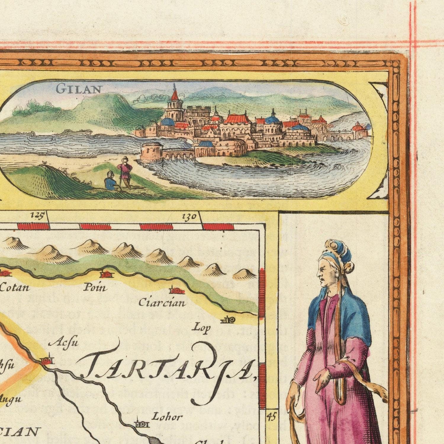 detail of the map from the top right corner