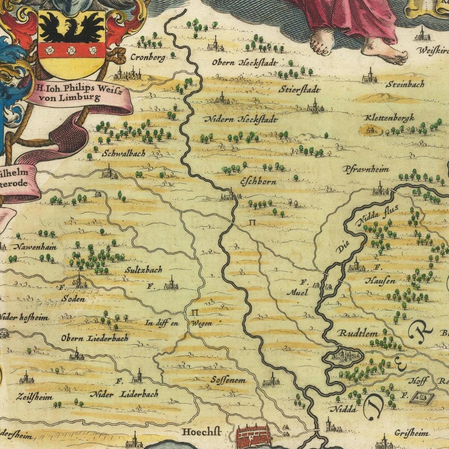 detail of the map from the centre left