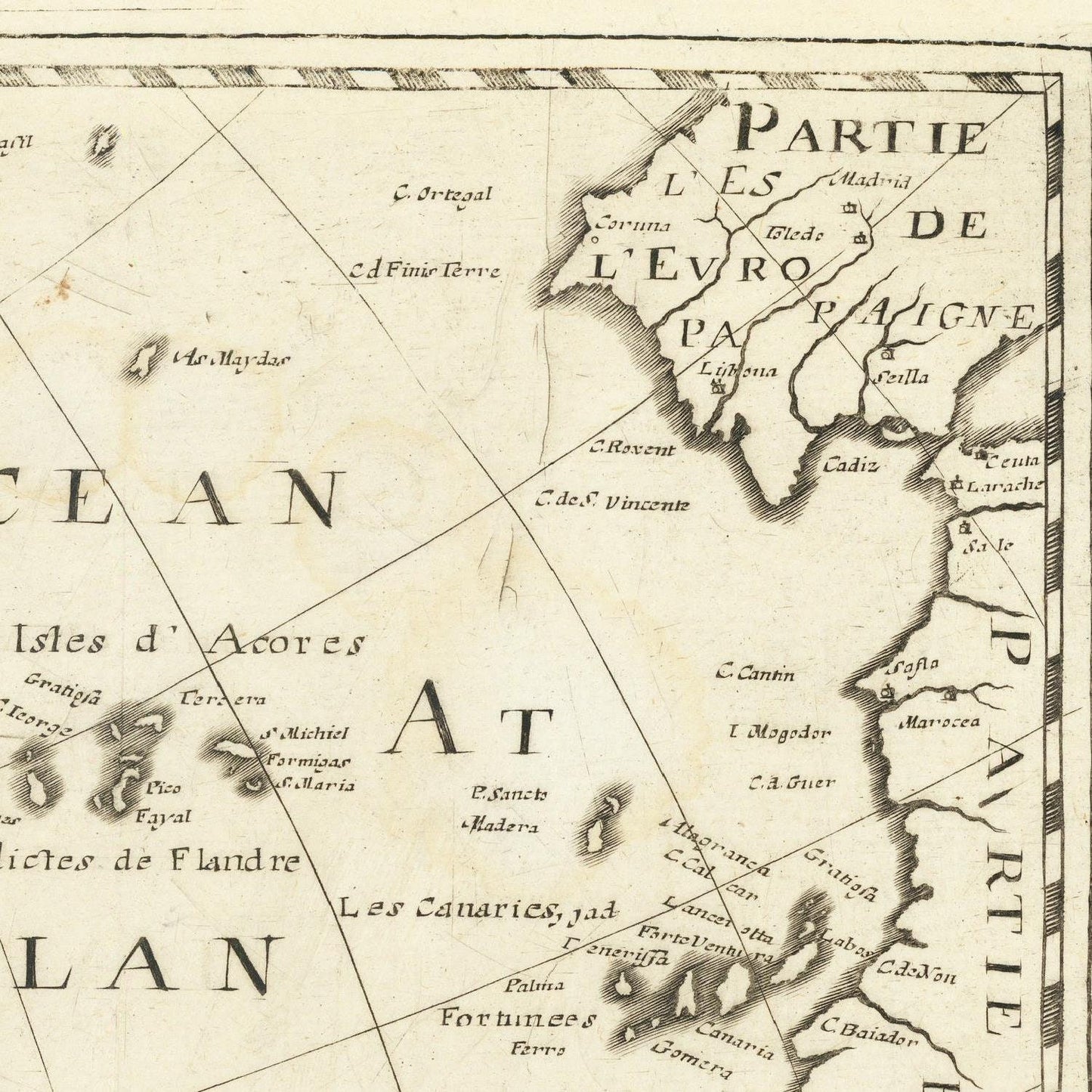 detail of the map from the bottom left corner