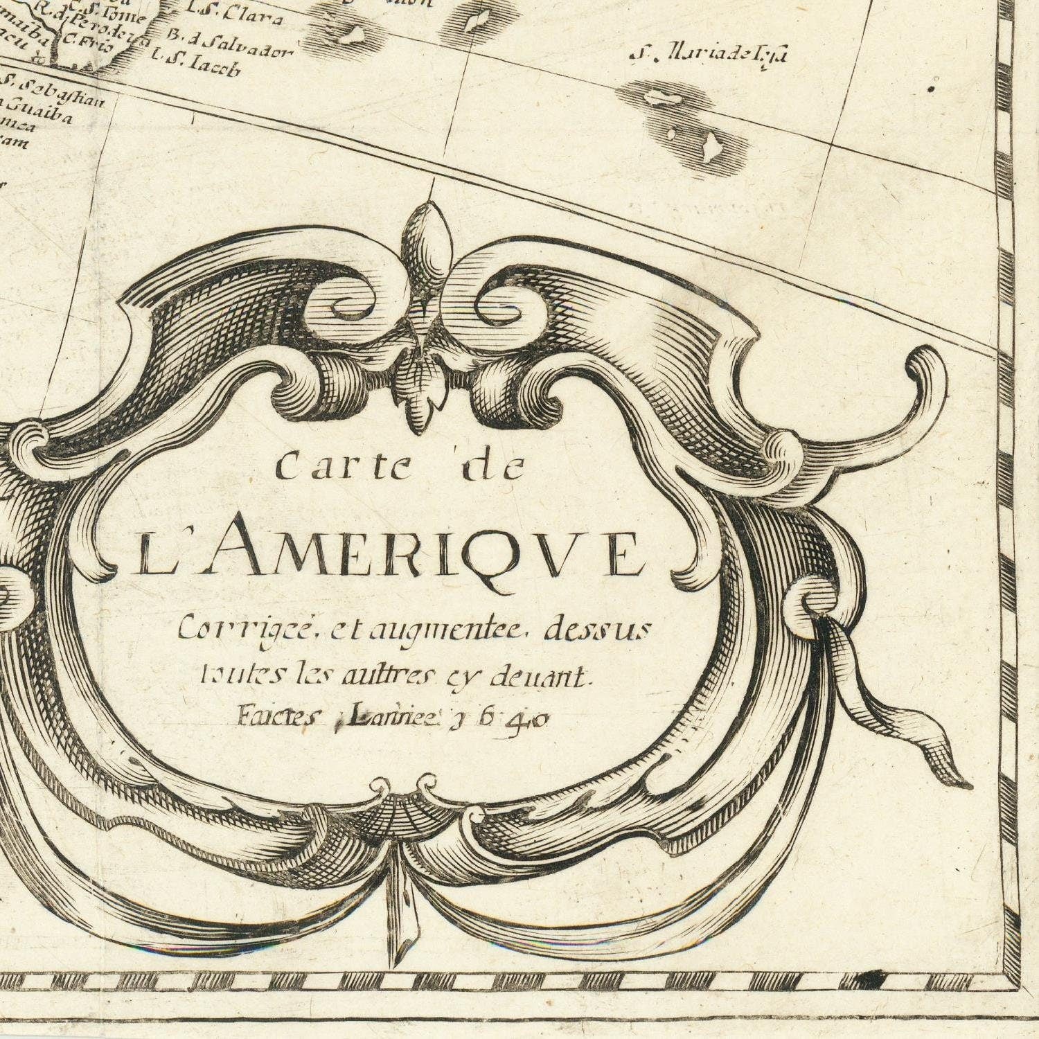 detail of the map from the bottom right corner