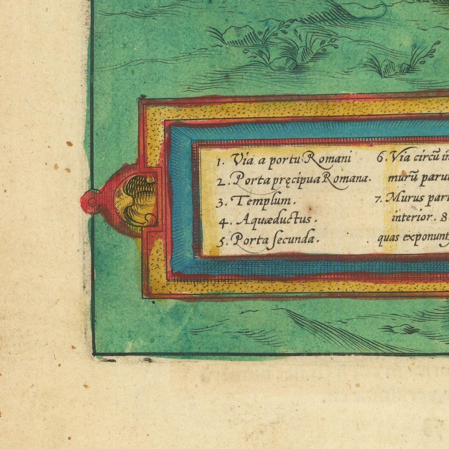 detail of the map from the bottom left corner