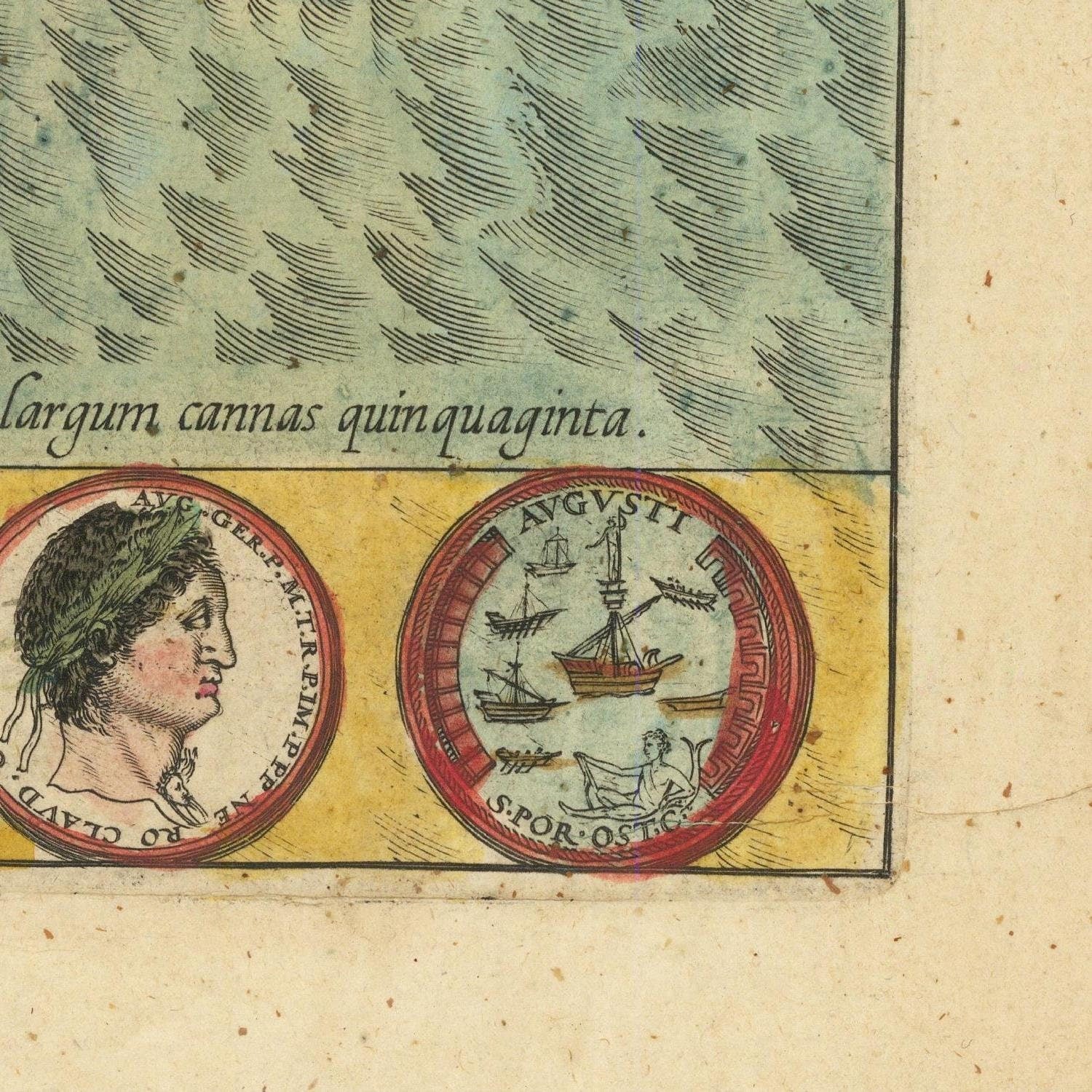 detail of the map from the bottom right corner