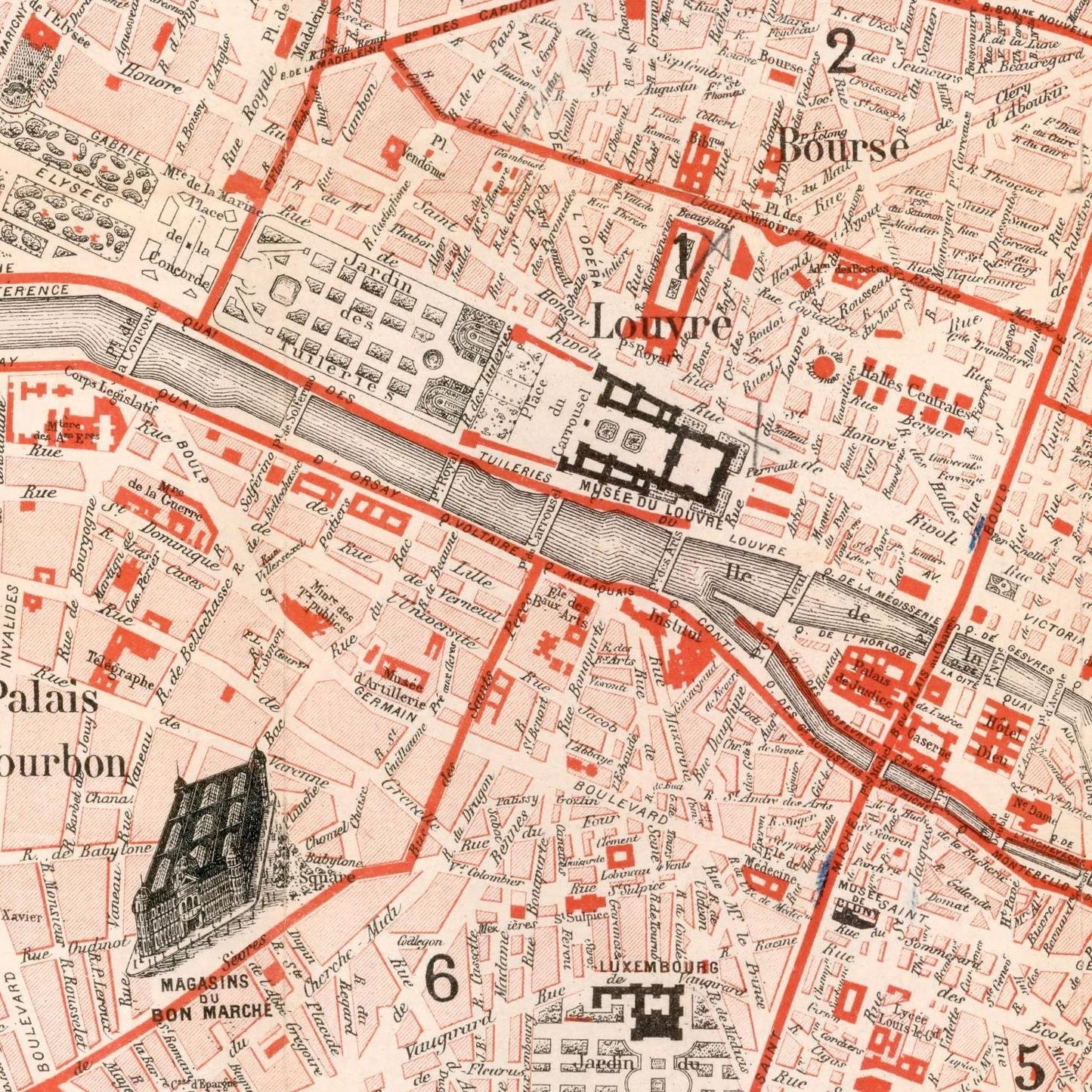 detail of the map from the centre 